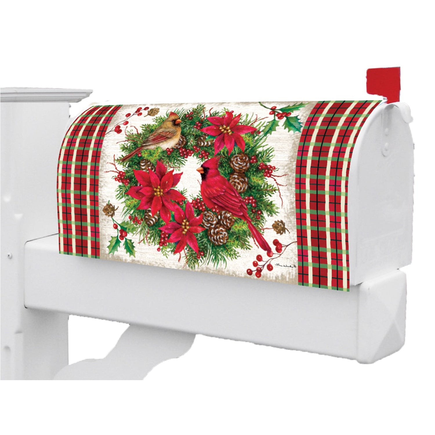 Custom Decor Mailbox Makeover - Cardinal Wreath