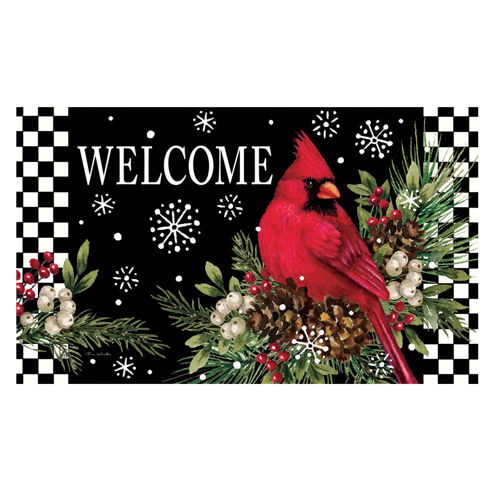 Custom Decor - Cardinal Pine Cones - Mat