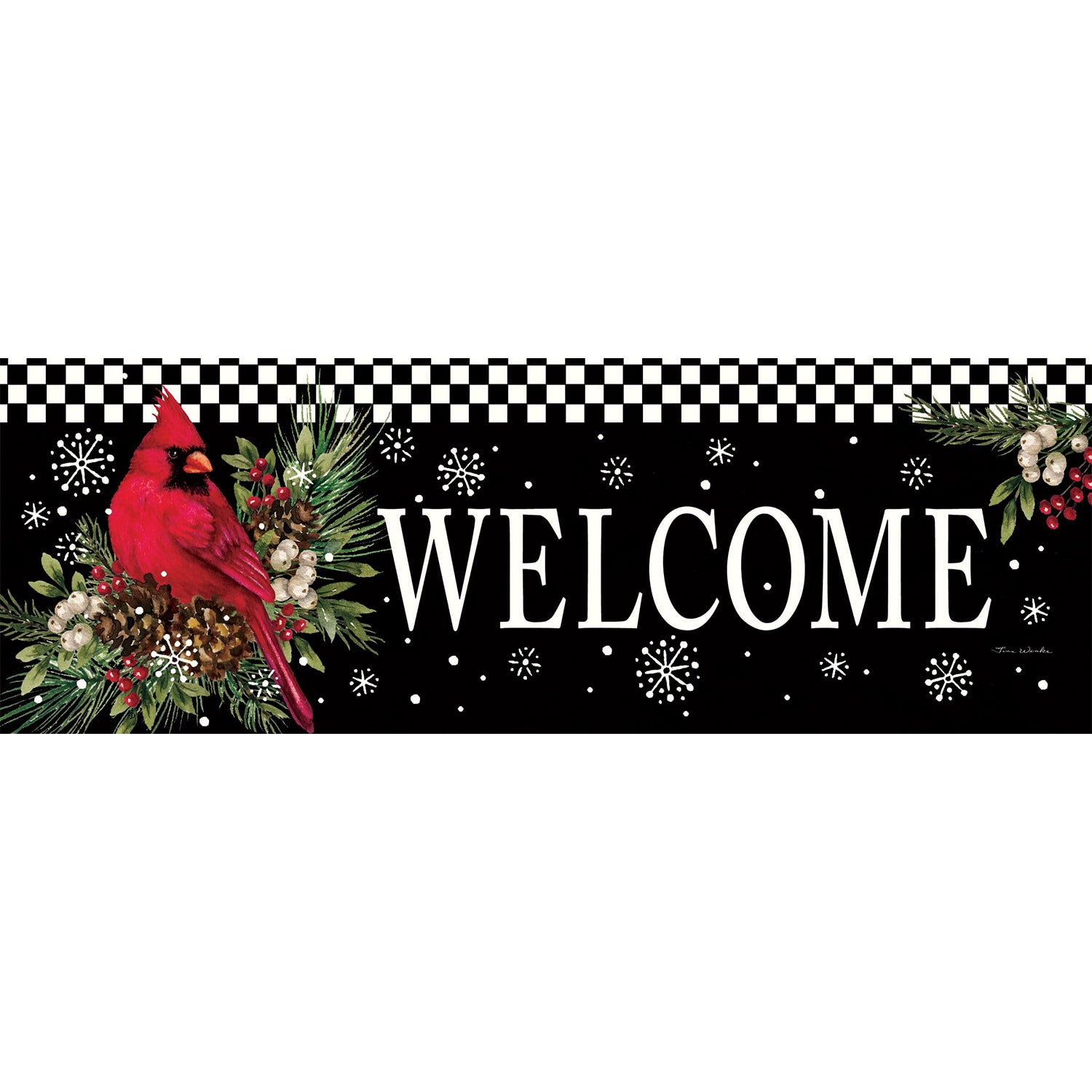 Custom Decor Cardinal Pine Cones Signature Sign
