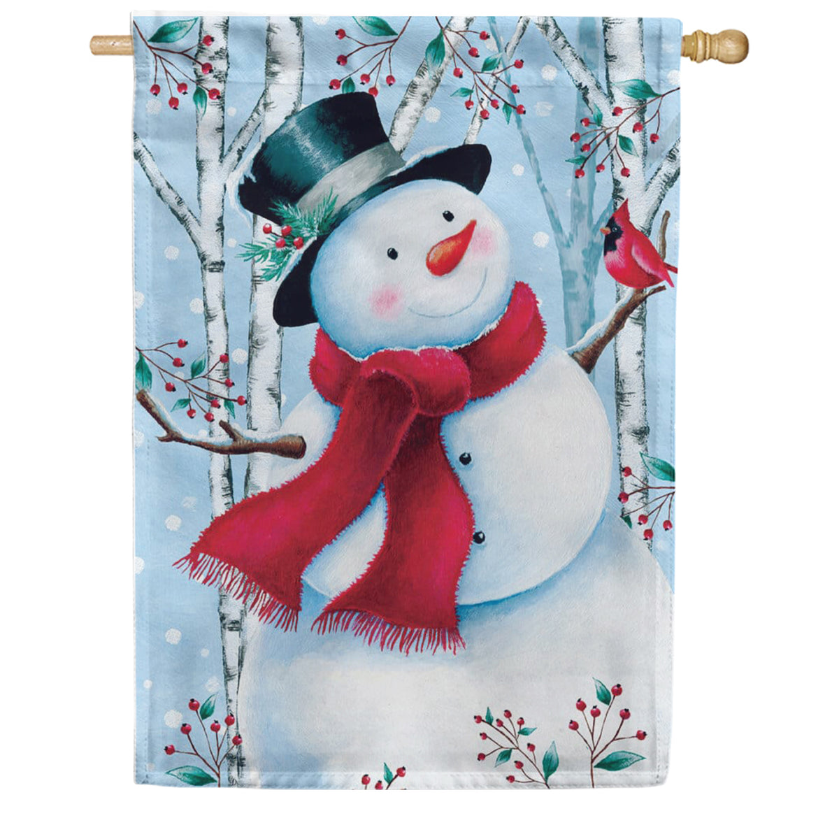 Custom Decor House Flag - Top Hat Snowman