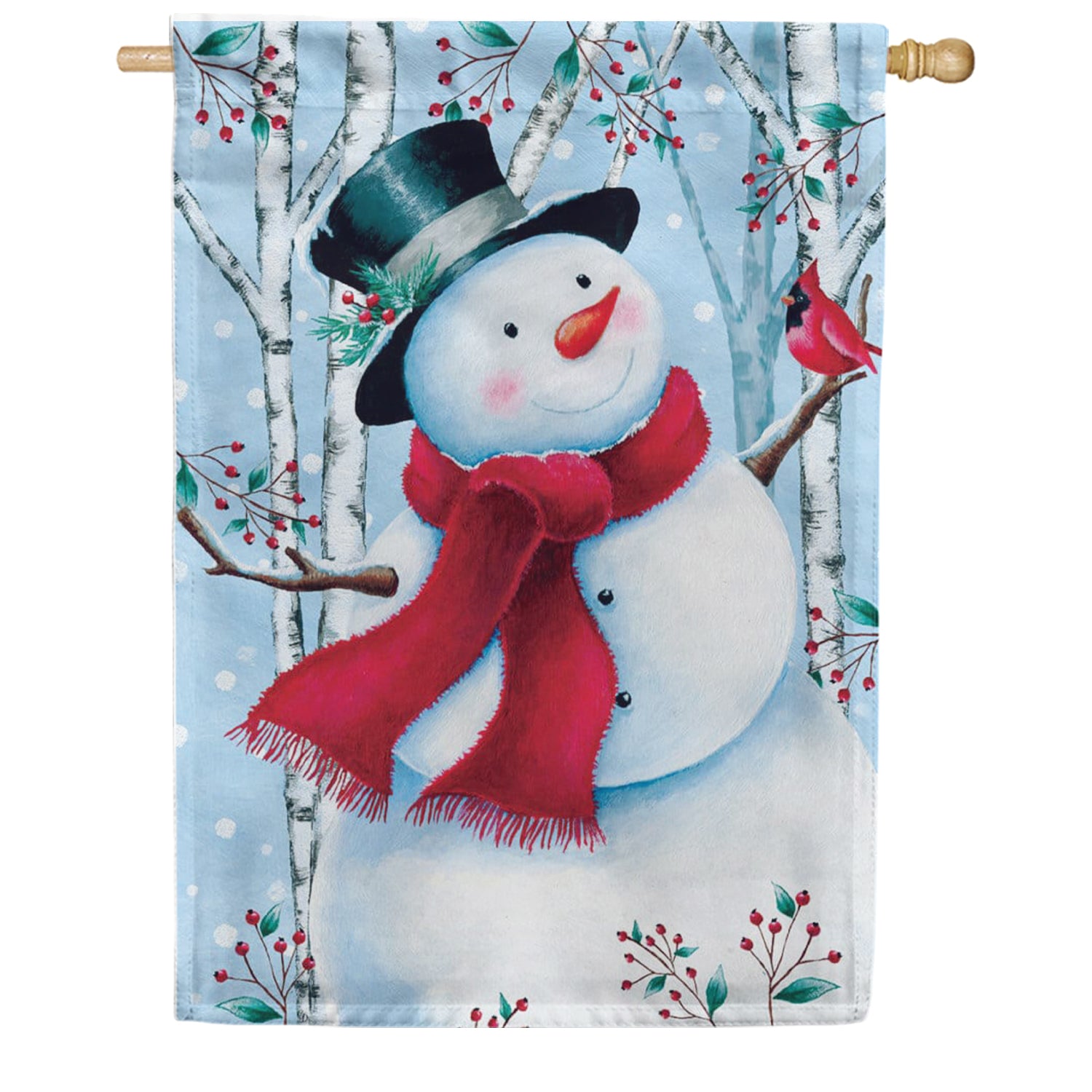 Custom Decor House Flag - Top Hat Snowman