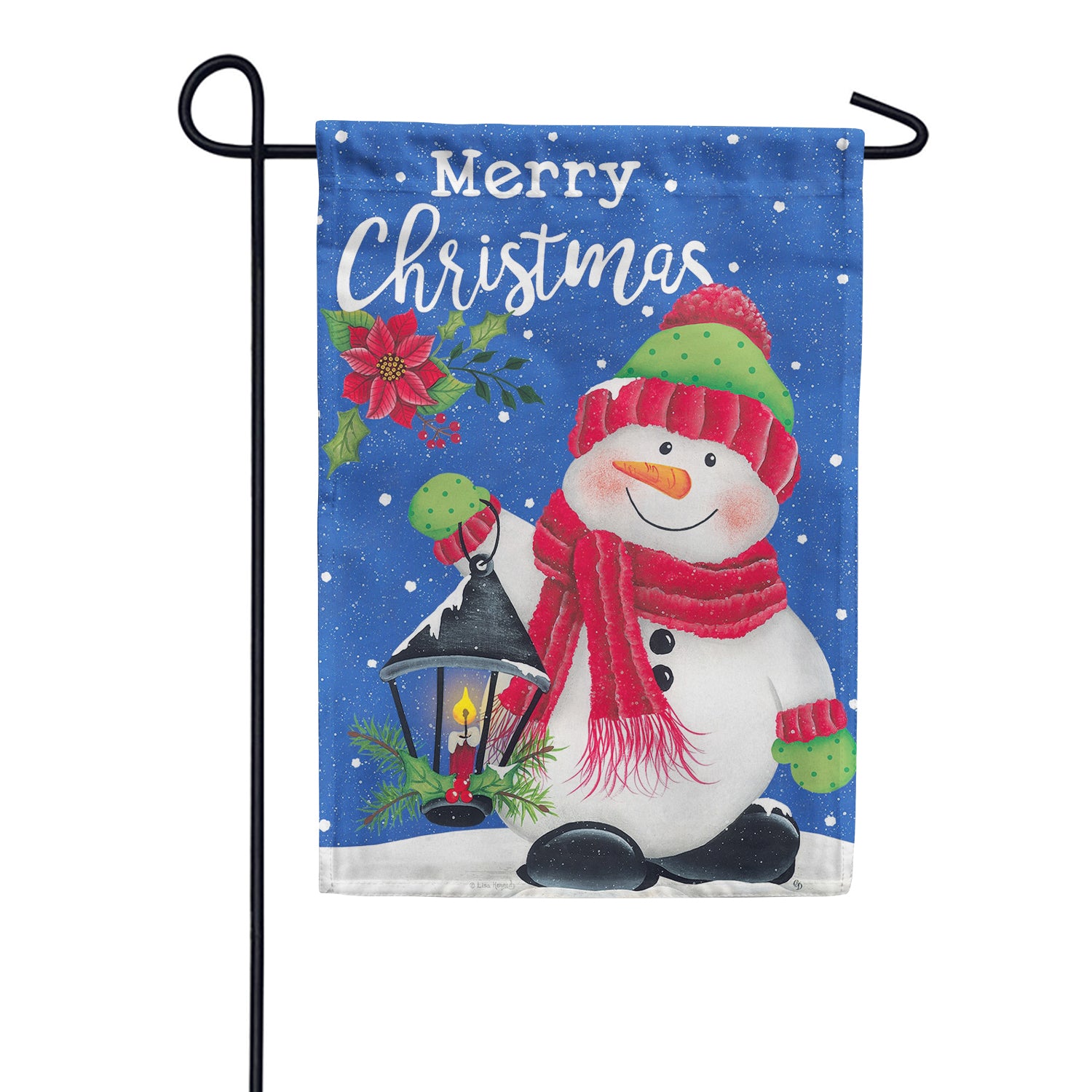 Custom Decor Garden Flag - Snowman Lantern