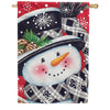 Custom Decor House Flag - Black & Red Snowman