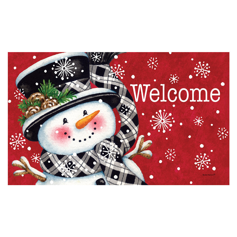 Custom Decor - Black & Red Snowman - Mat