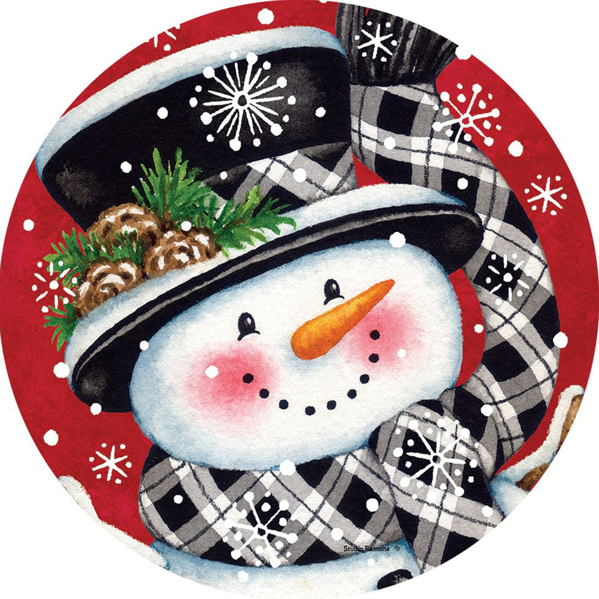 Custom Decor Accent Magnet - Black & Red Snowman