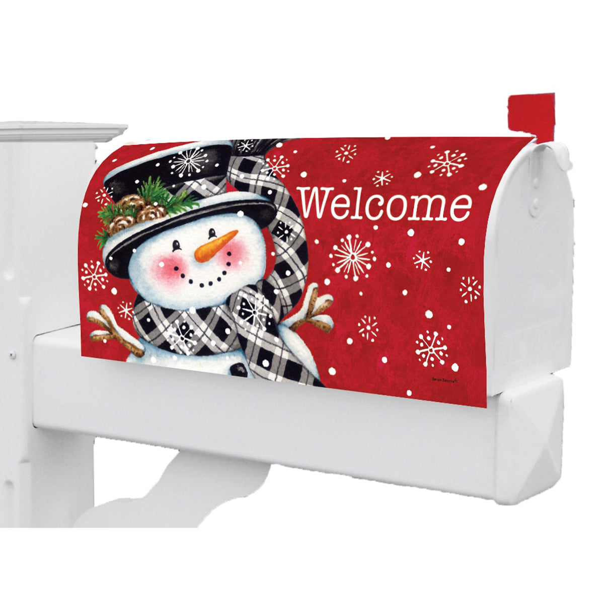 Custom Decor Black & Red Snowman Mailbox Makeover