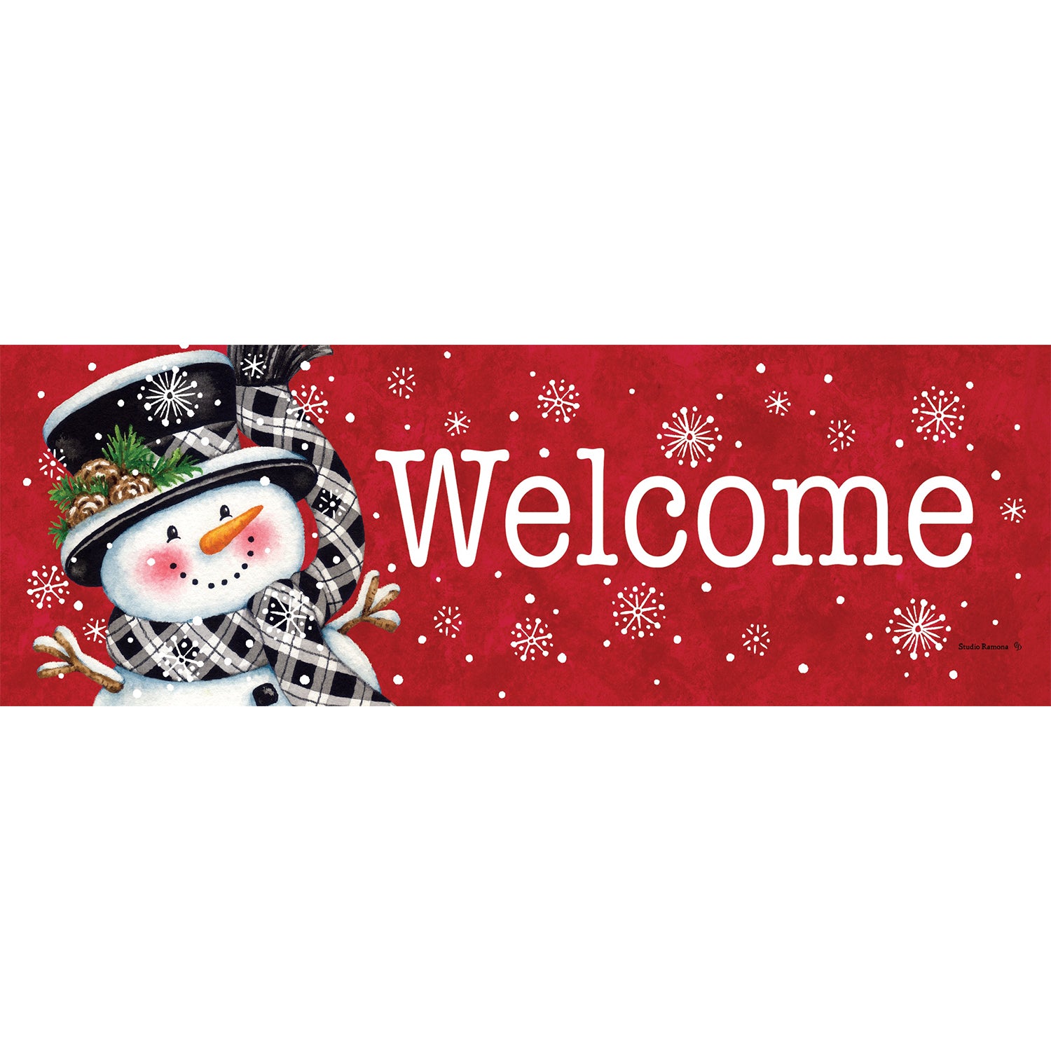Custom Decor Black & Red Snowman Signature Sign