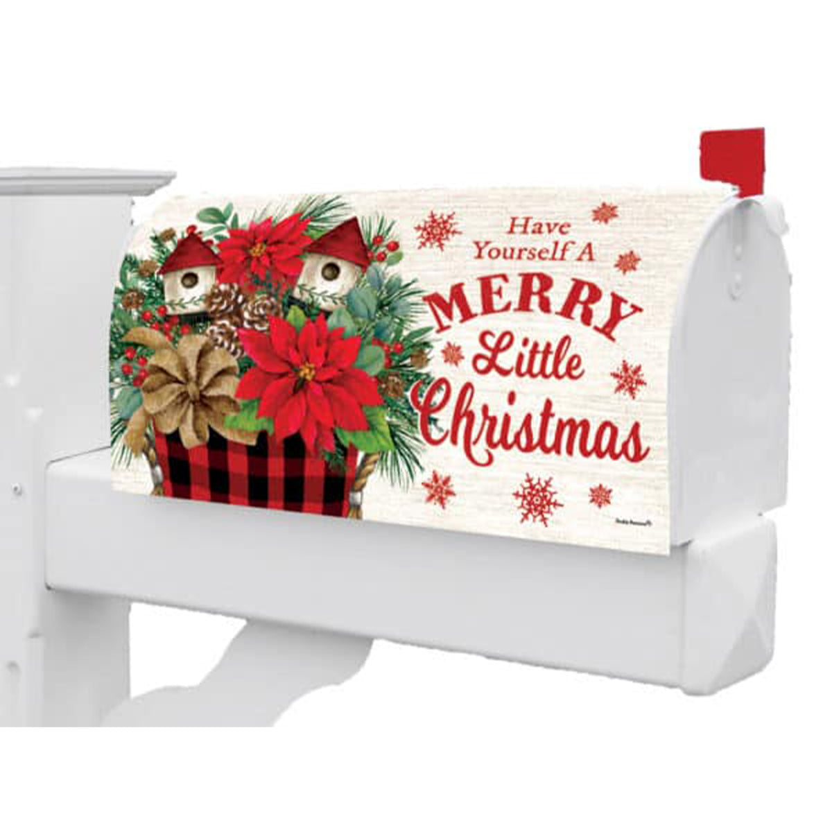 Custom Decor Poinsettia Arrangement Mailbox Makeover