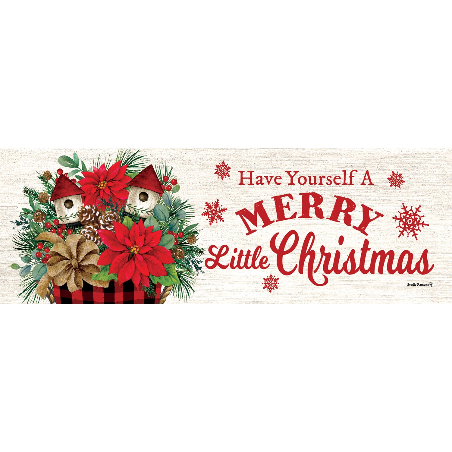 Custom Decor Poinsettia Arrangement Signature Sign