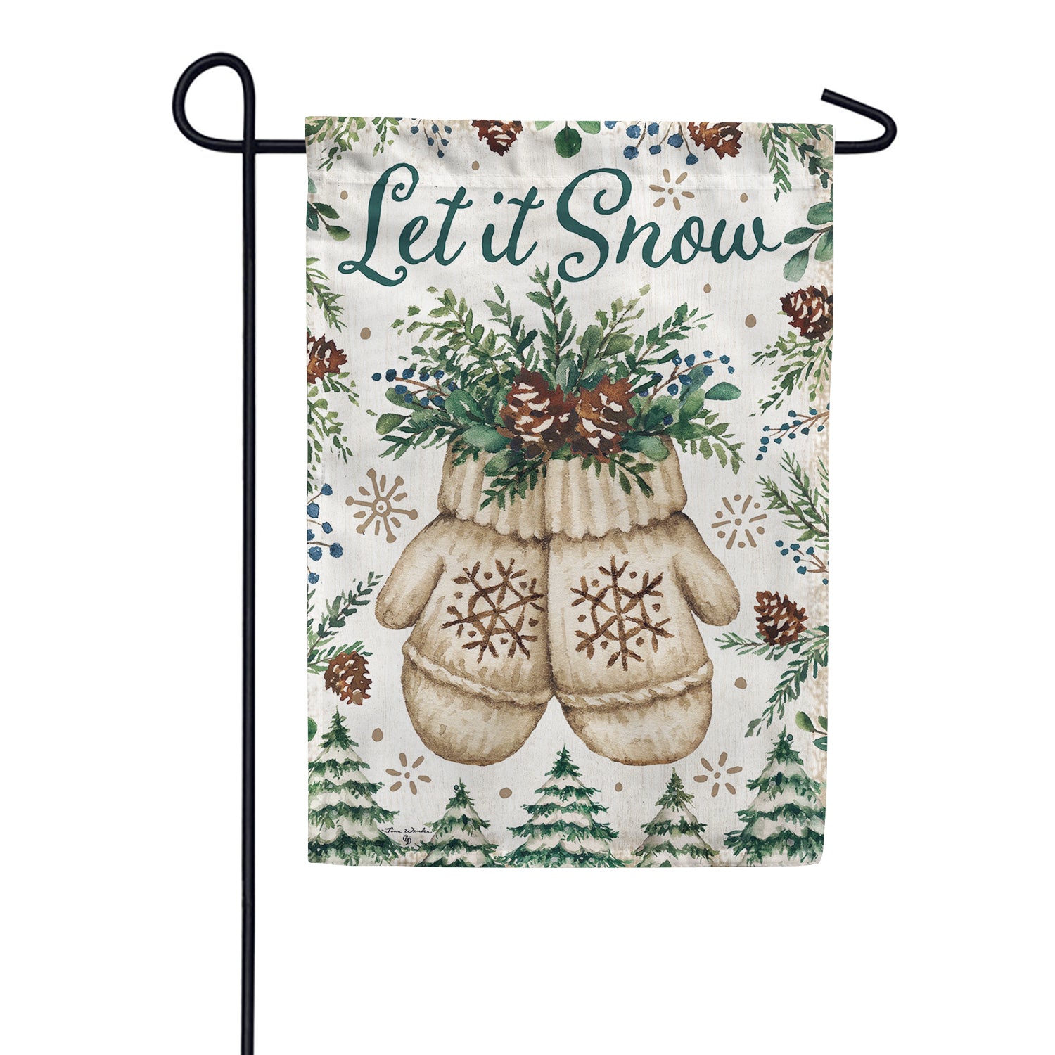 Custom Decor Garden Flag - Mittens & Pinecones