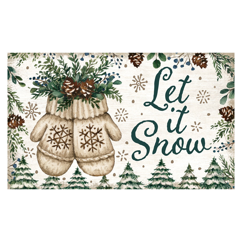 Custom Decor Mat - Mittens & Pinecones