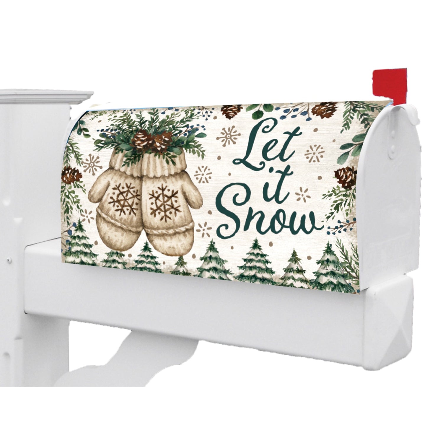Custom Decor Mittens & Pinecones Mailbox Makeover