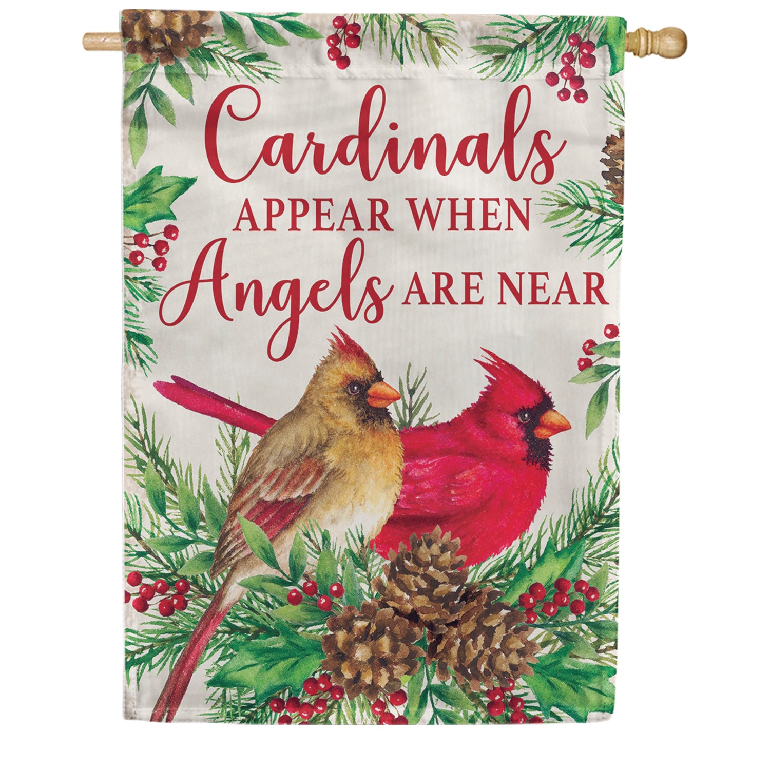 Custom Decor Cardinals and Angels House Flag