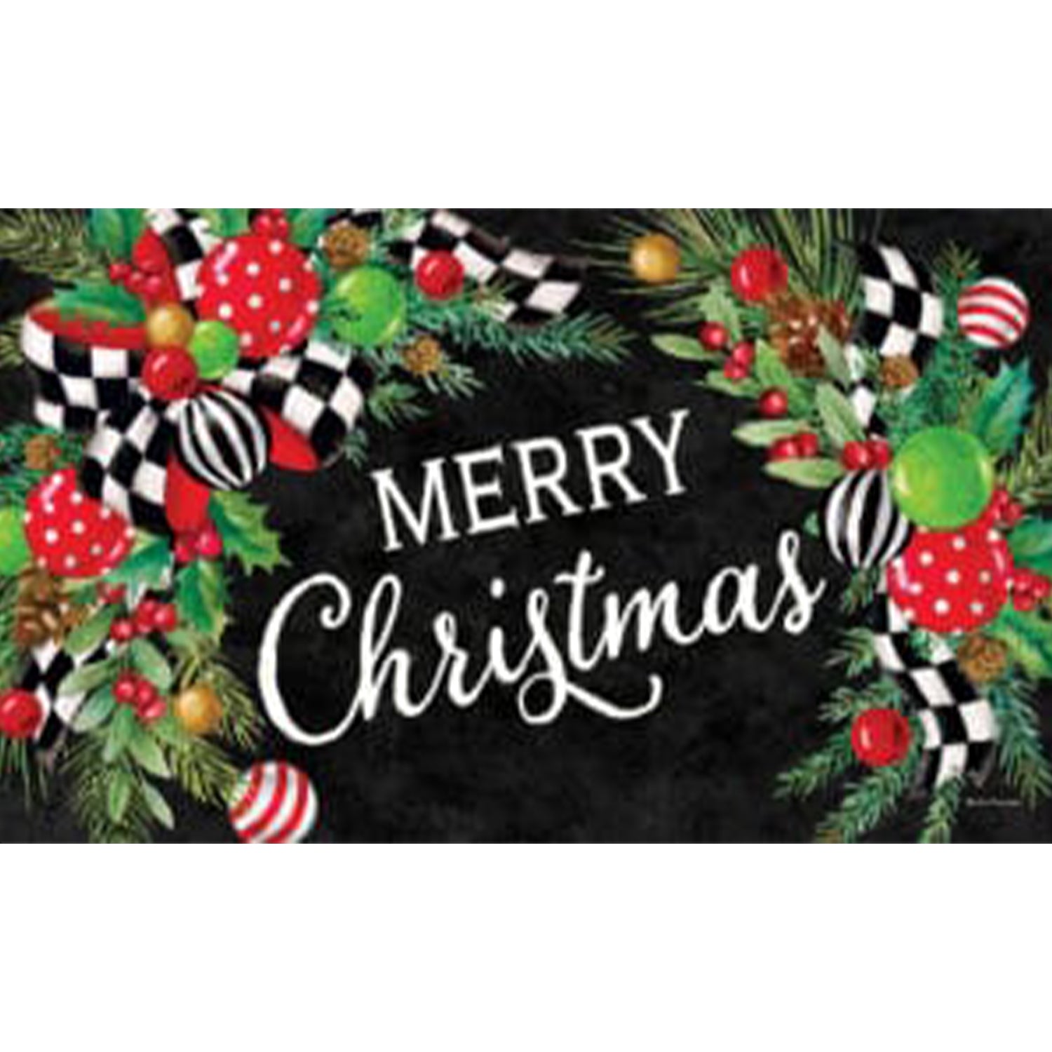 Custom Decor Mat - Christmas Swag