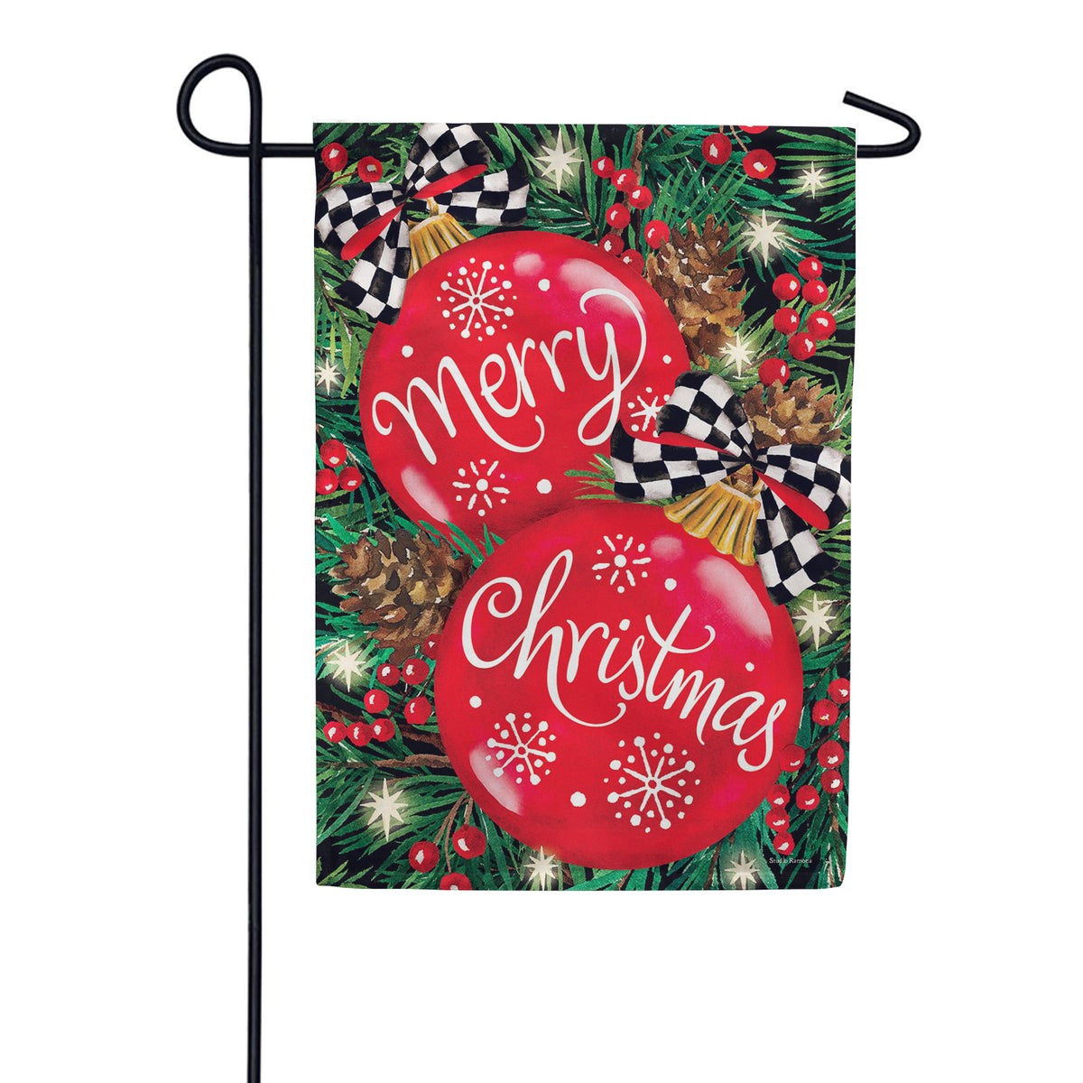 Custom Decor Garden Flag - Red Ornaments