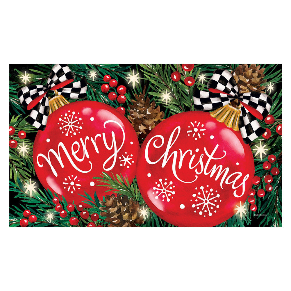 Custom Decor Mat - Red Ornaments