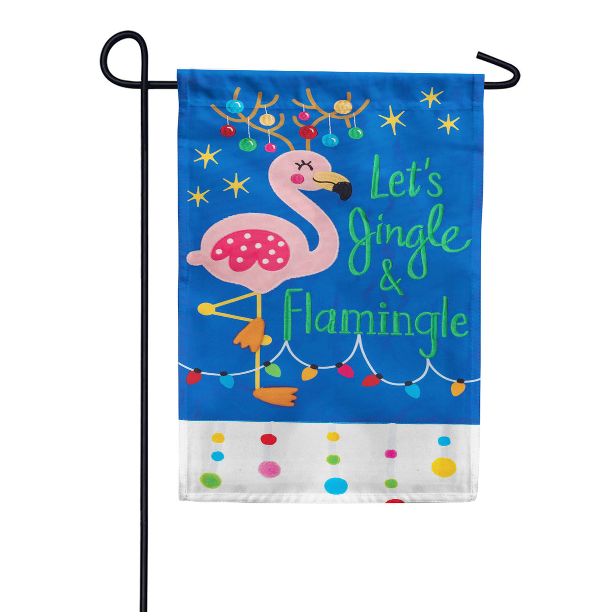 Custom Decor Applique Garden Flag - Flamingle