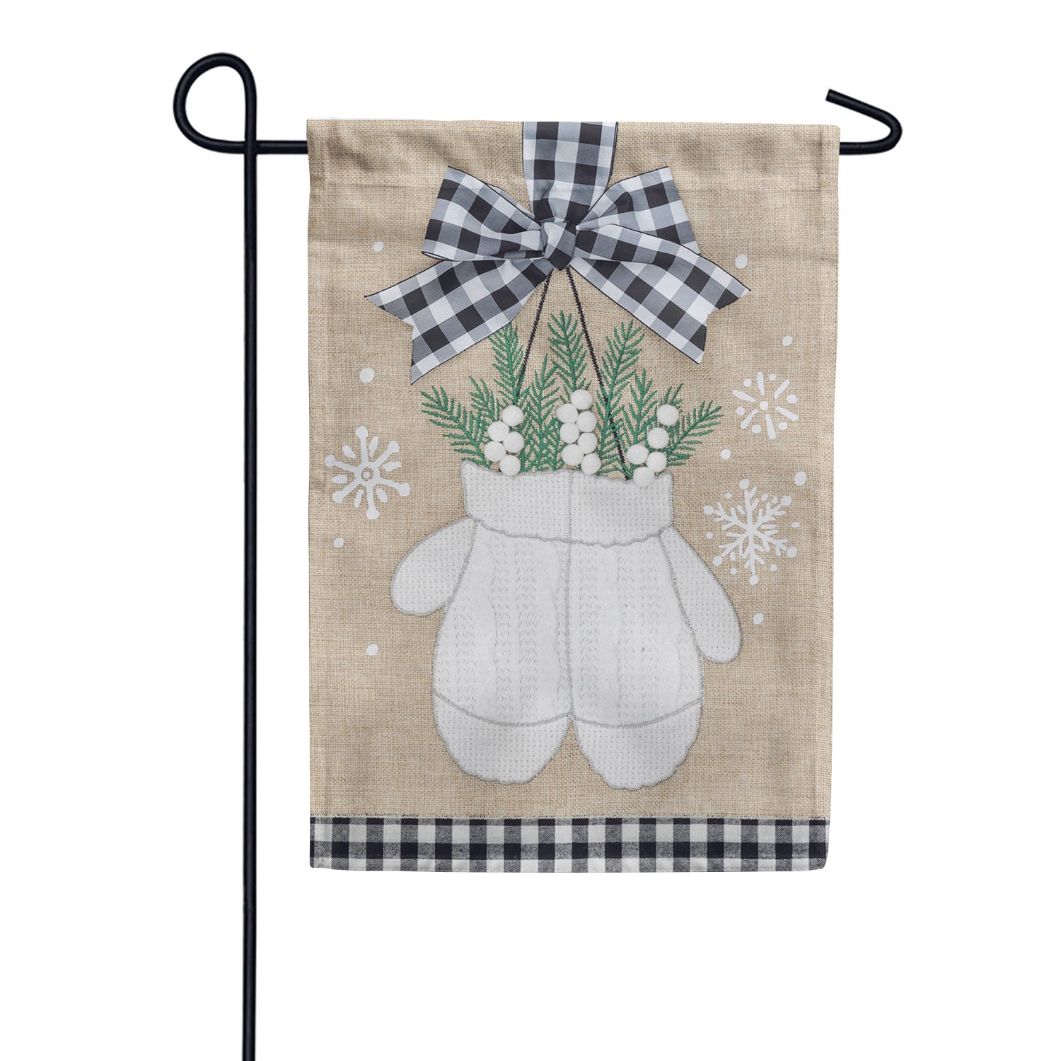 Custom Decor Burlap Garden Flag - Mittens