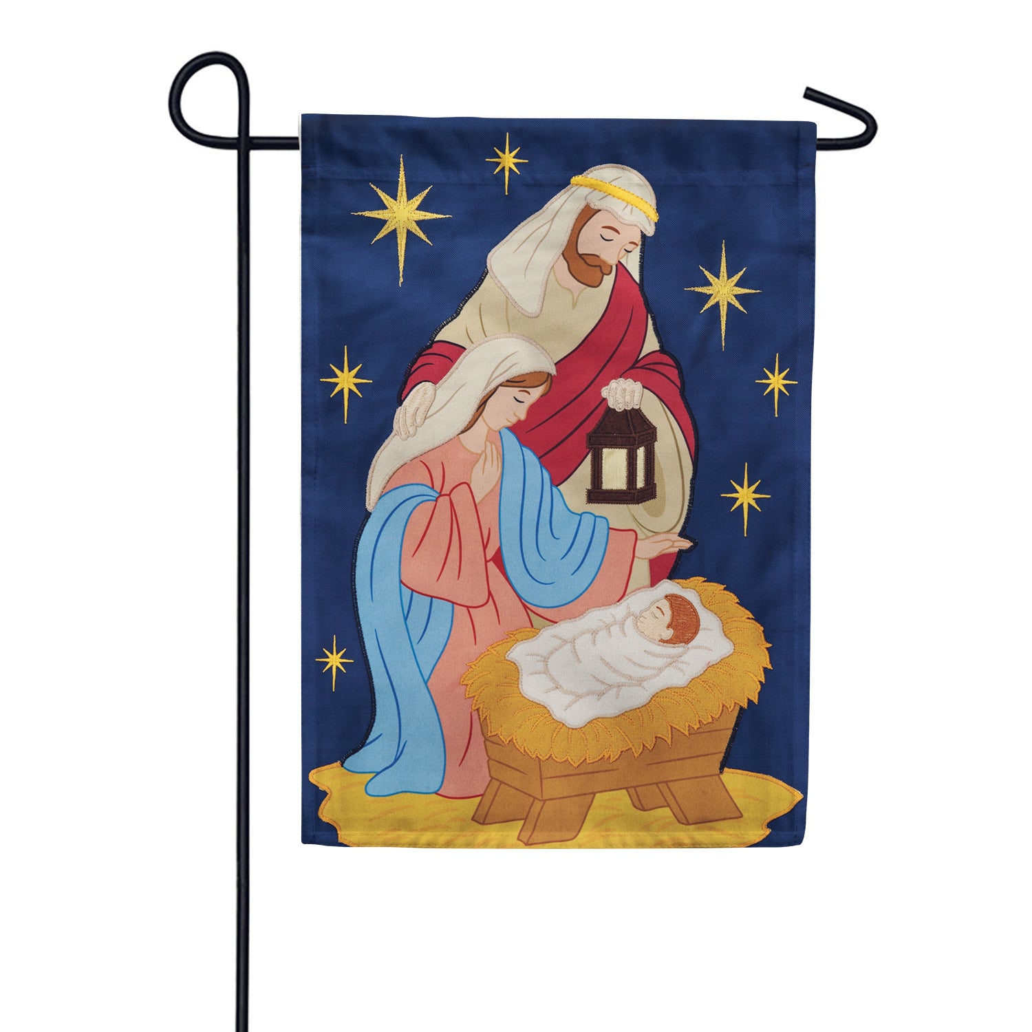 Custom Decor Applique Garden Flag - Mary, Joseph, and Baby