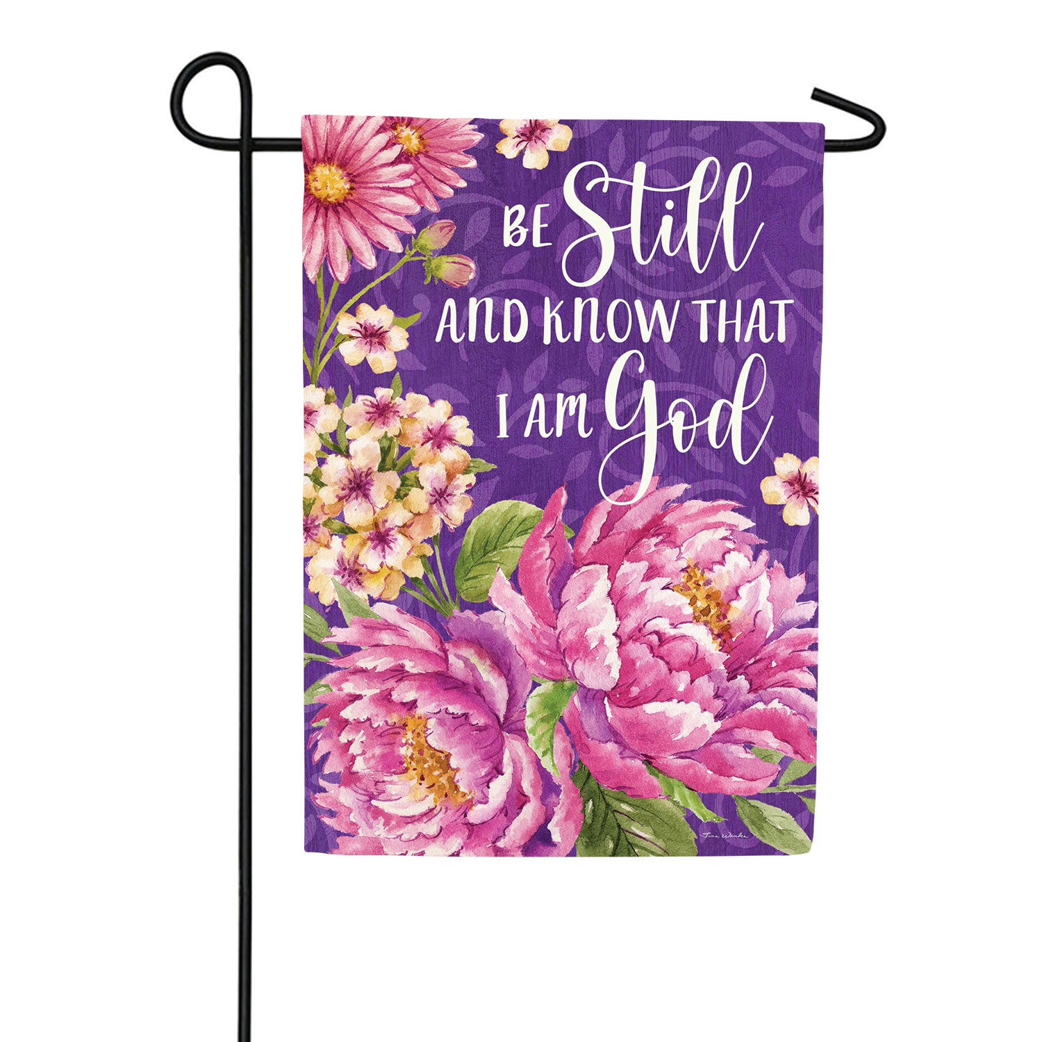 Be Still Floral Double Sided Garden Flag