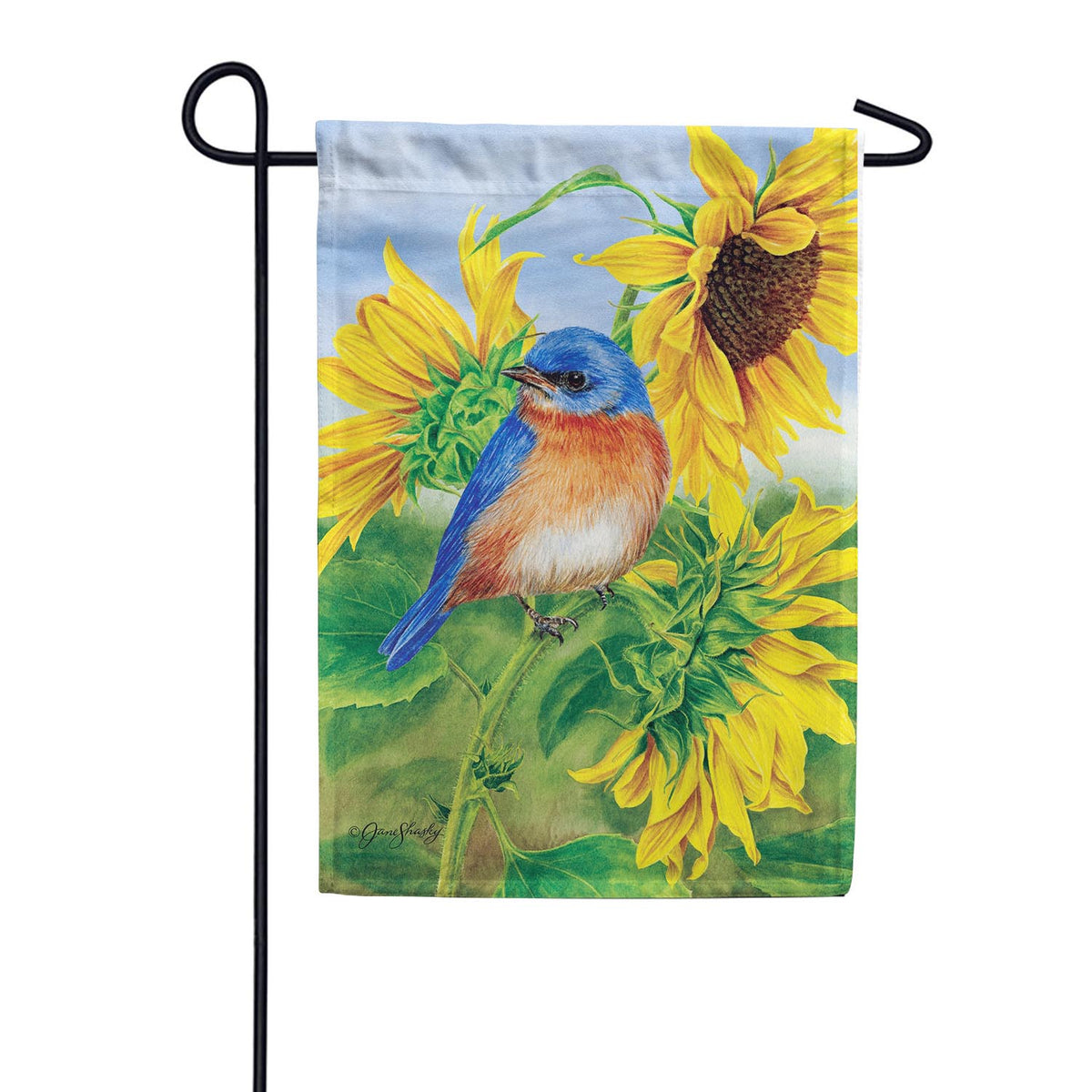 Bluebird Sunflowers Double Sided Garden Flag