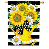 Sunflower Watering Can Double Sided House Flag