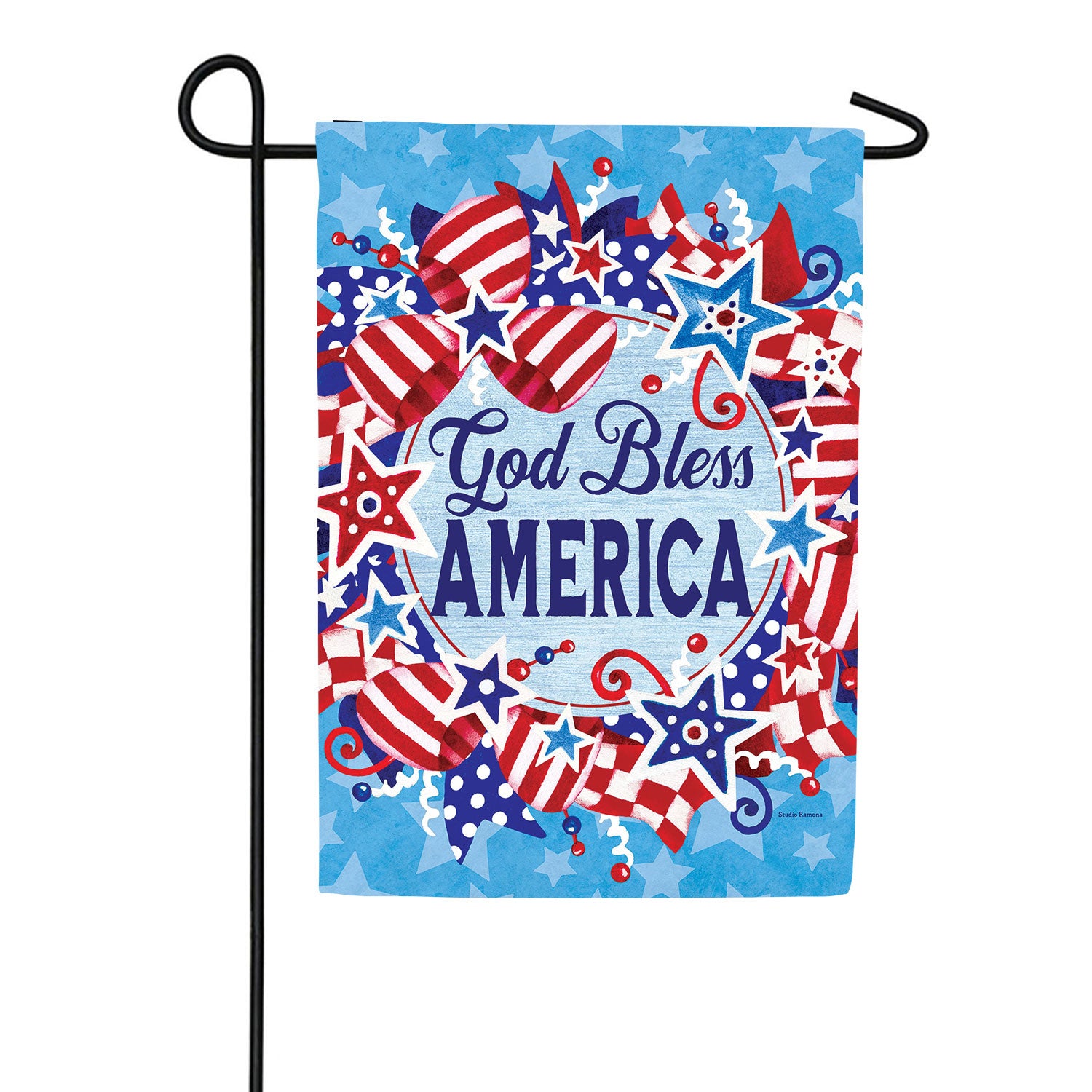 God Bless Wreath Double Sided Garden Flag