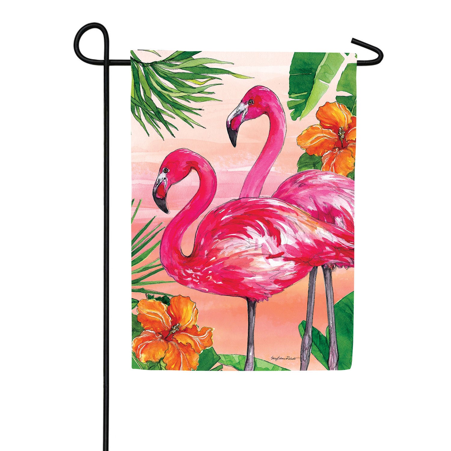 Flamingo Sunset Double Sided Garden Flag