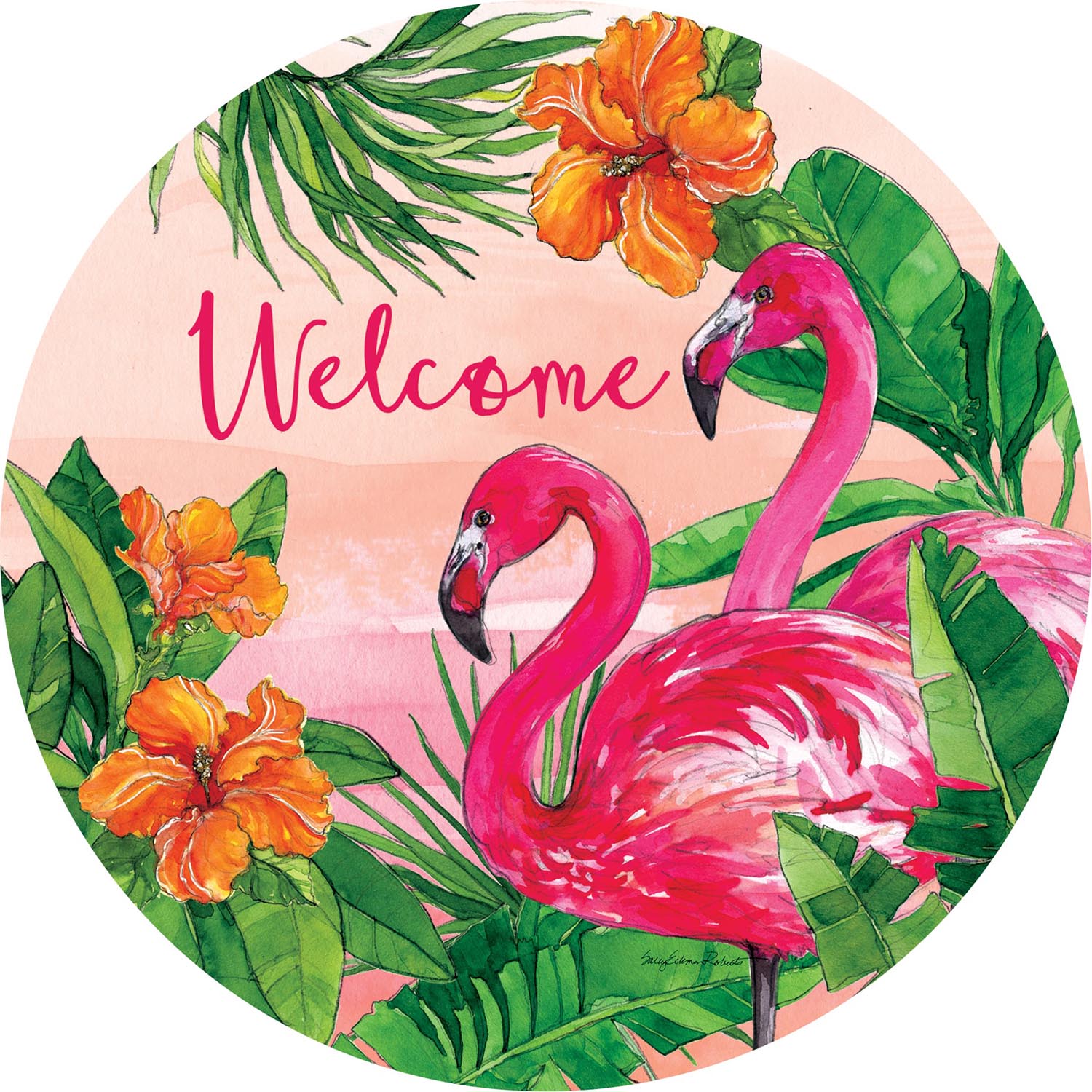 Flamingo Sunset Accent Magnet