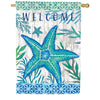 Teal Starfish Double Sided House Flag