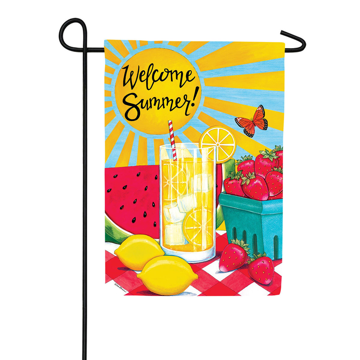 Sunny Watermelon Double Sided Garden Flag