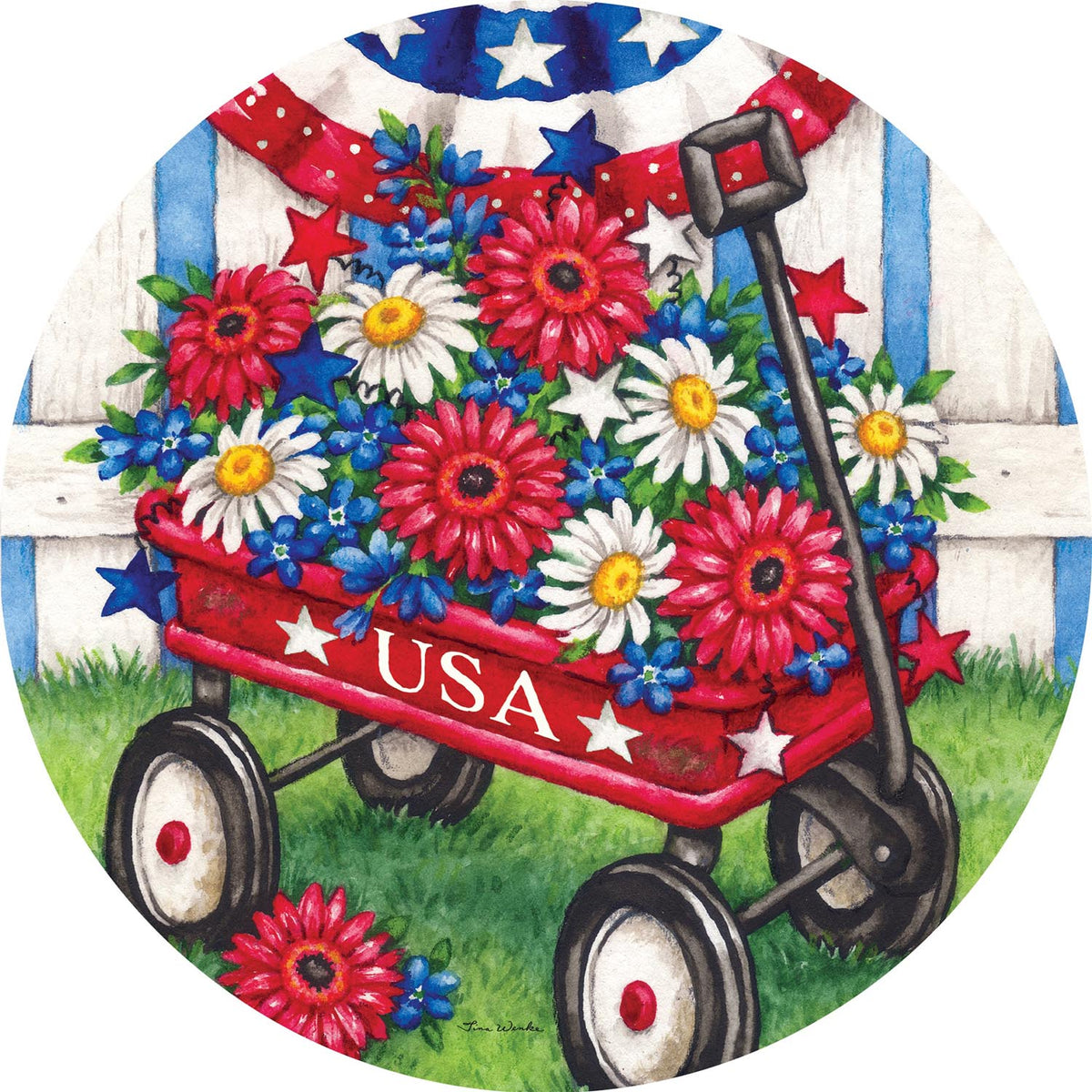 Patriotic Wagon Accent Magnet