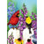 Birds On Fence House Flag