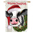 Christmas Cow Burlap House Flag