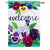 Pansy Garden Burlap House Flag