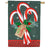 Candy Cane Burlap House Flag