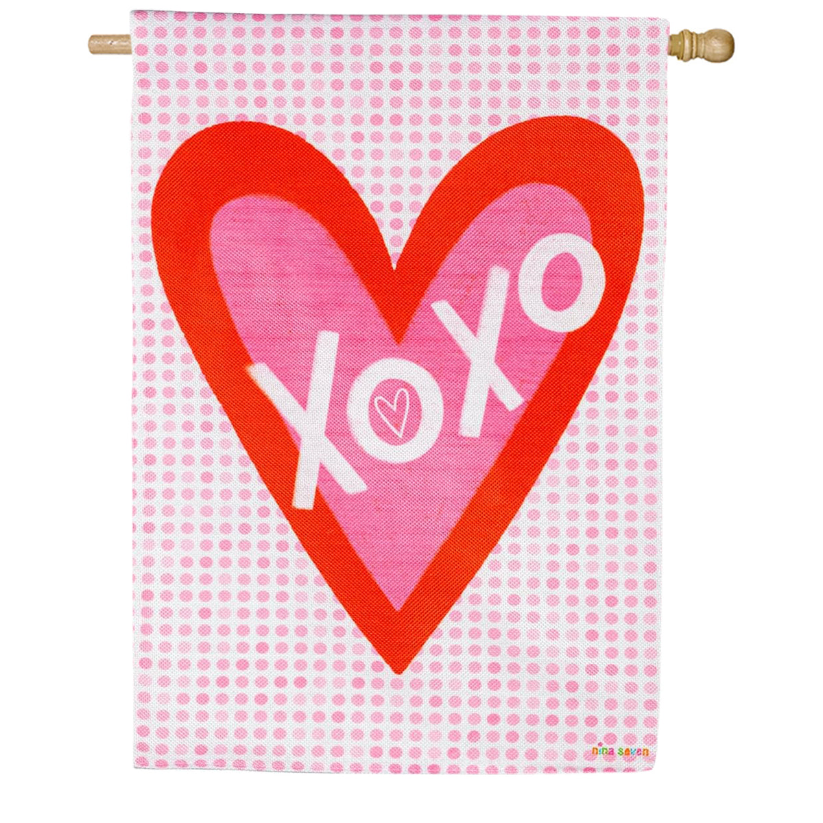 XoXo Burlap House Flag
