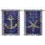 Reversible Anchor & Gold Burlap House Flag