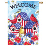 Evergreen Patriotic Birdhouse Burlap House Flag
