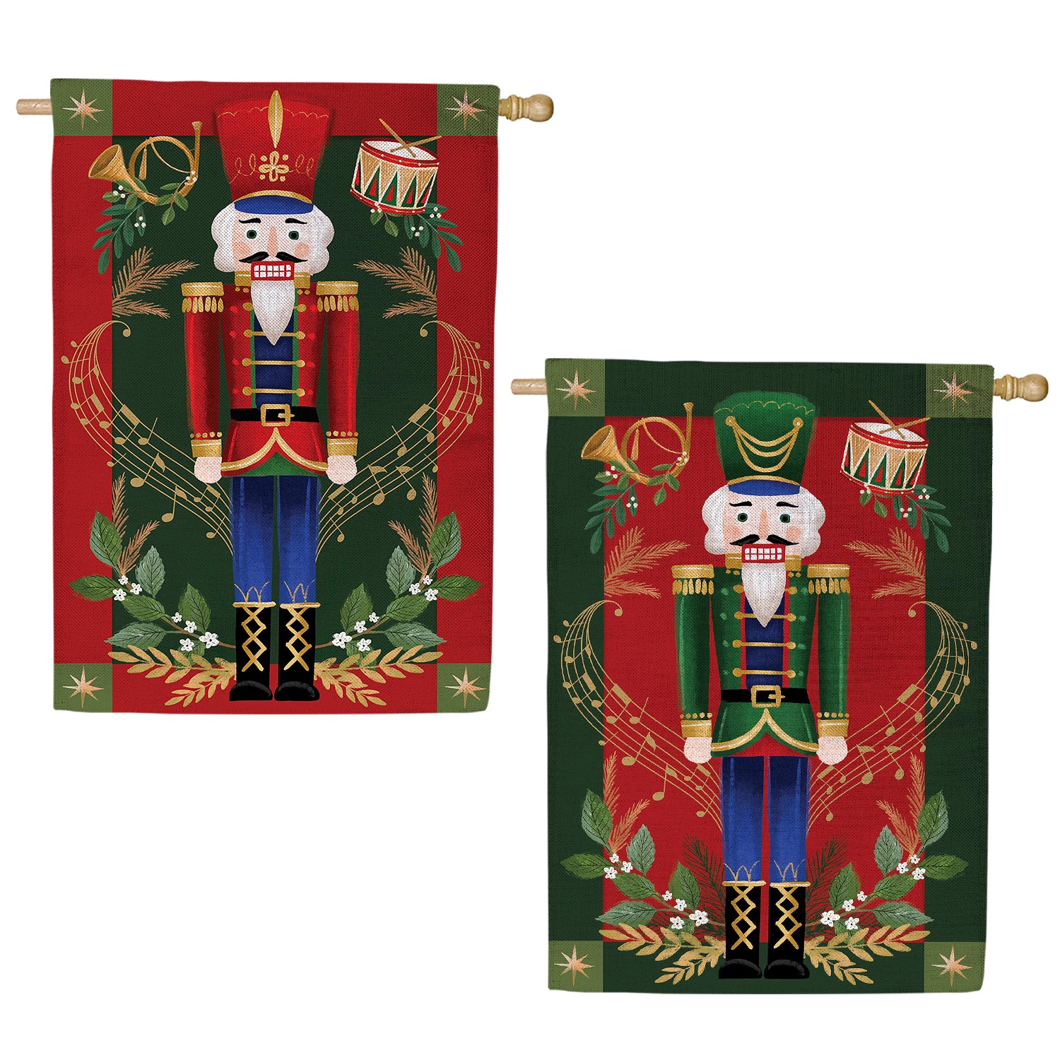 Evergreen Joyful Traditions Burlap House Flag