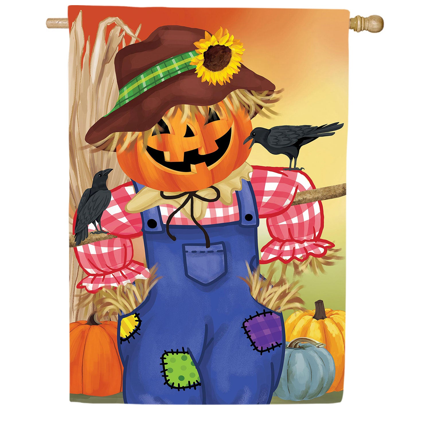 Evergreen Jack The Scarecrow Burlap House Flag