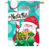 Evergreen North Pole Welcome Burlap House Flag