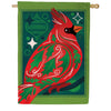 Evergreen Decorated Cardinal Burlap House Flag