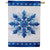 Evergreen Sparkling Snowflake Burlap House Flag