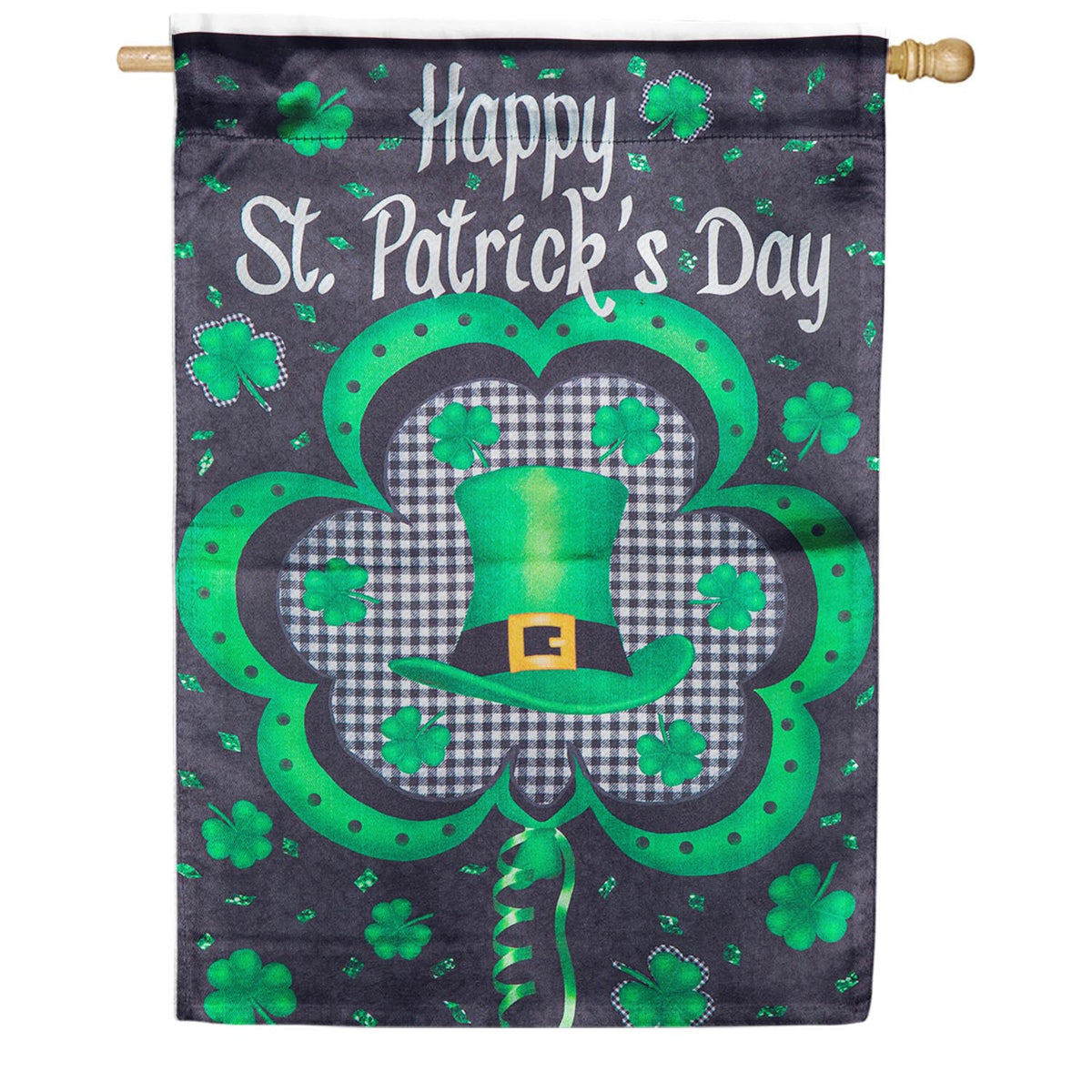 Welcome St. Pats Lustre House Flag