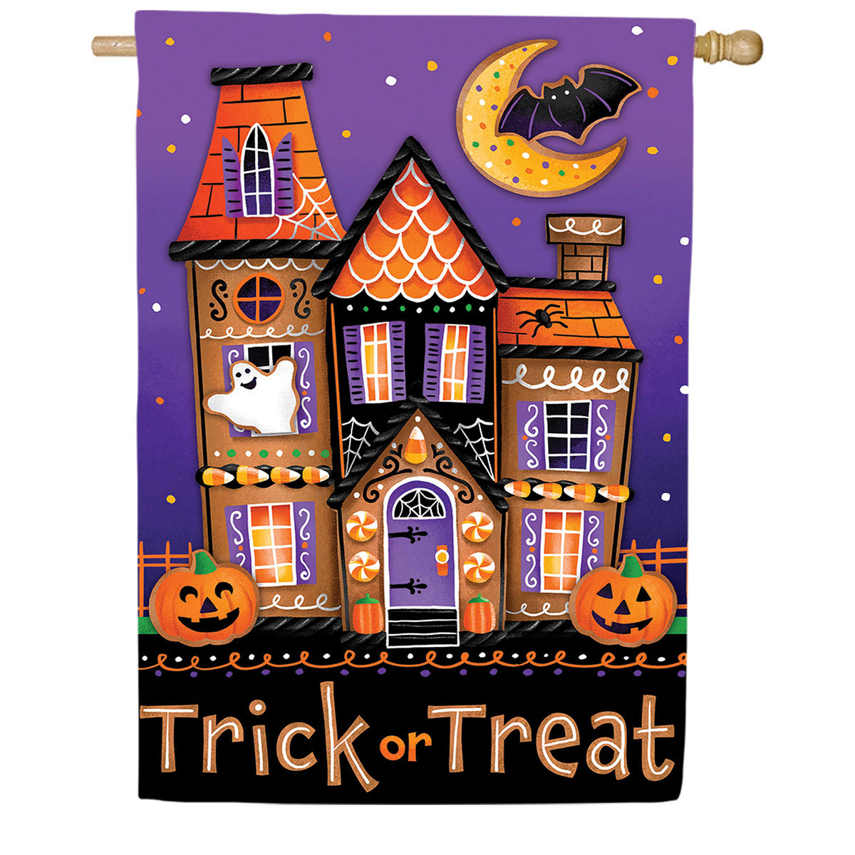 Trick or Sweets Lustre House Flag