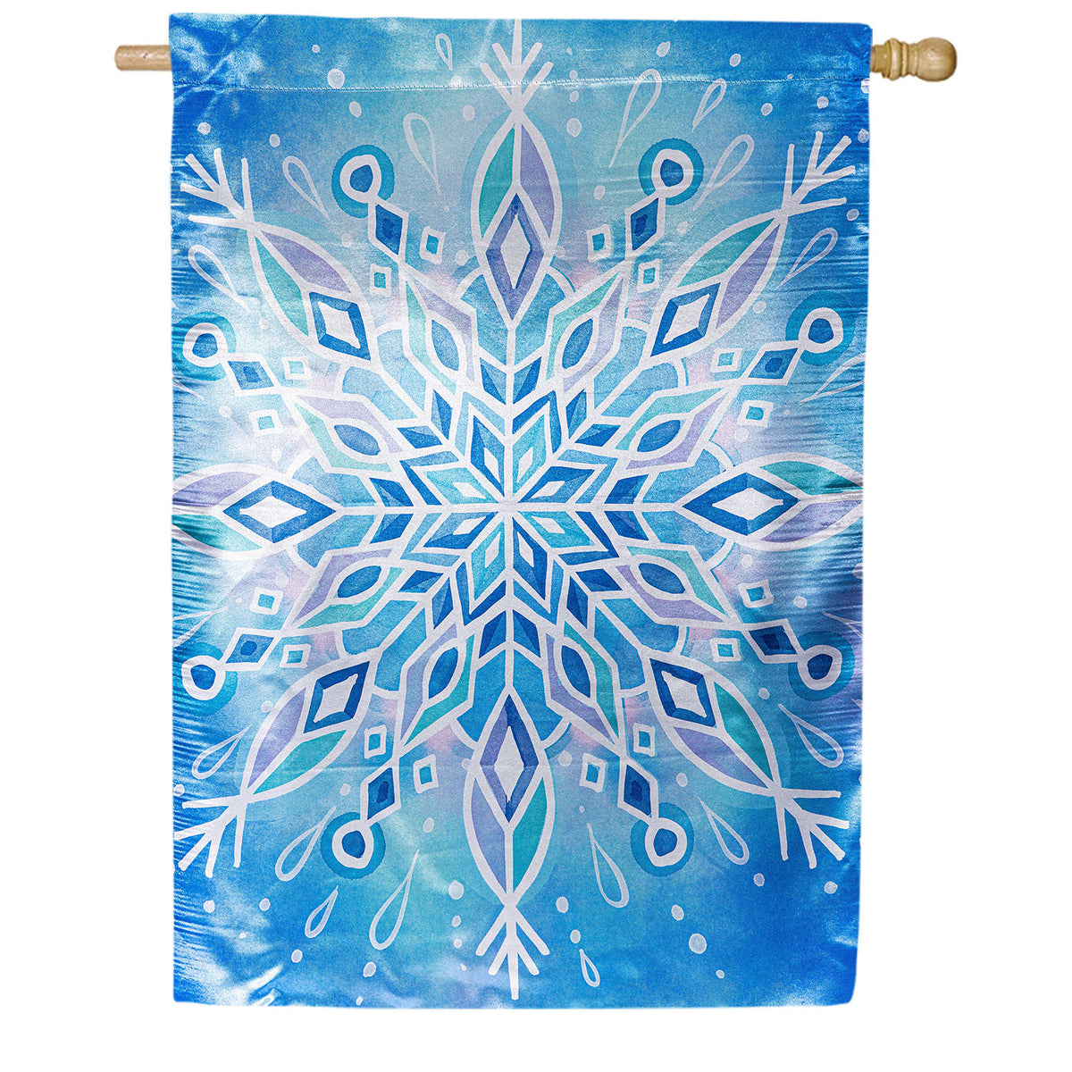 Vibrant Snowflake Lustre House Flag
