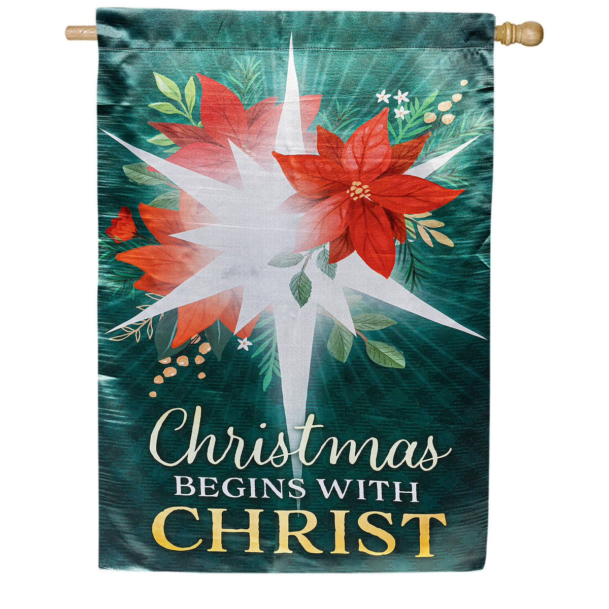 North Star Poinsettia Lustre House Flag