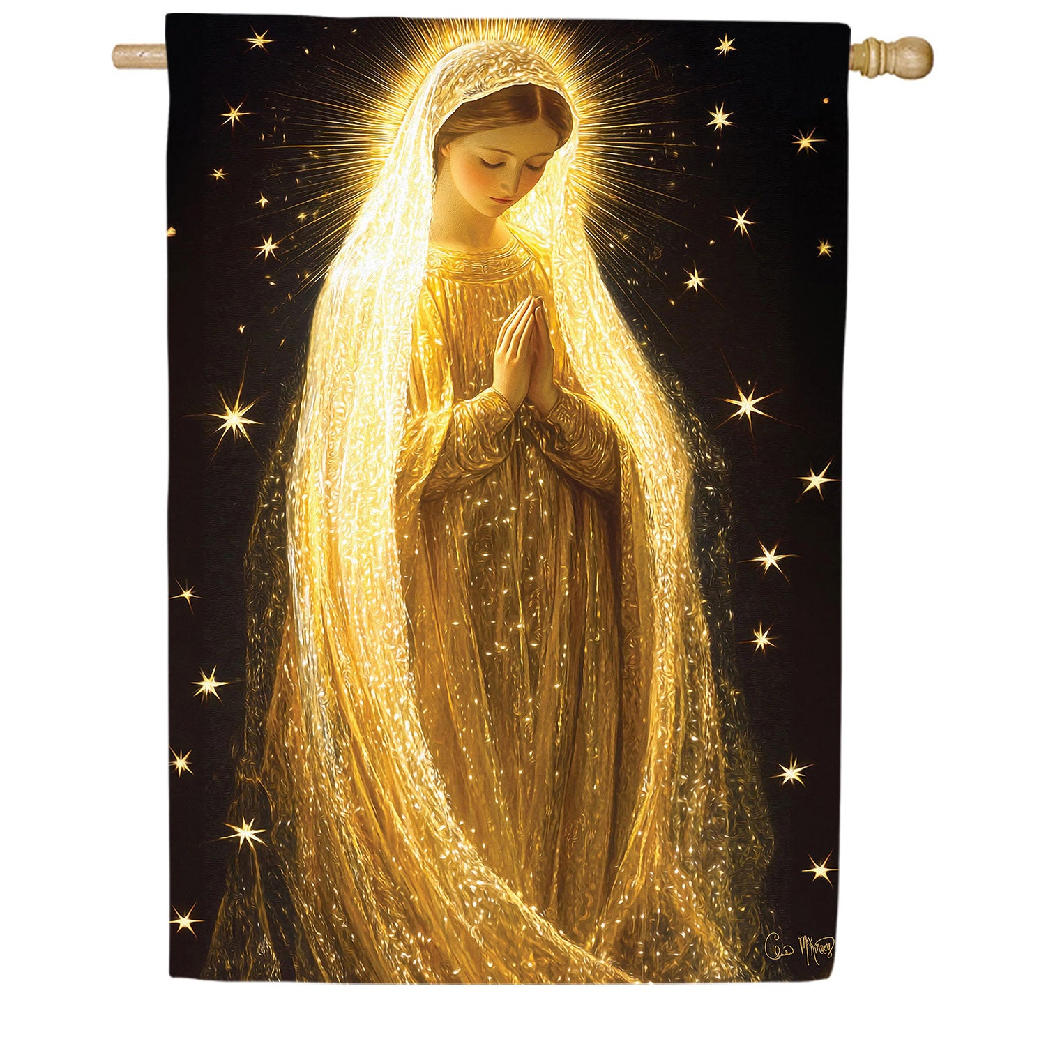 Radiant Mary Lustre House Flag