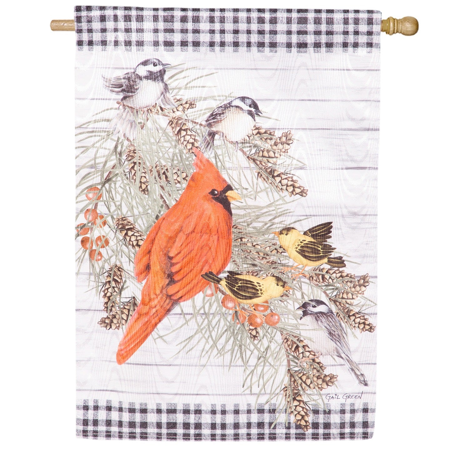 Evergreen Bird Friends Double Sided House Flag
